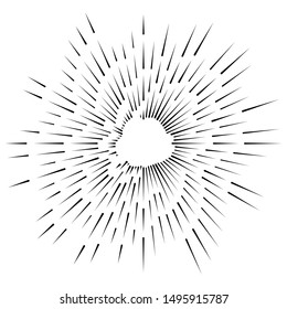 Radial, radiating beams, rays starburst, sunburst lines. Circular burst, firework, blast or explosion effect. Concentric, converging array sparkle effect. Irregular, dashed stripes