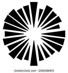 Radial, radiating burst lines. Converging lines design, illustration