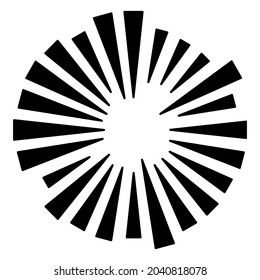 Radial, radiating burst lines. Converging lines design, illustration