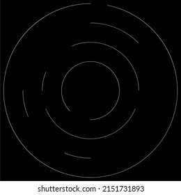 Radial, radiating circular, concentric lines vector element