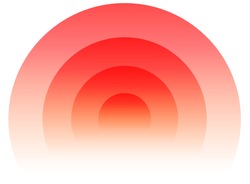 Radial, radiating circular element. Graphics for transmission, emission, radiation, spreading, expanding themes. (Circles fade to transparent with opacity mask.)