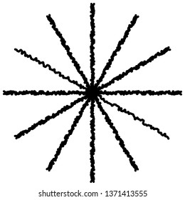 Radial, radiating, converging lines abstract design element