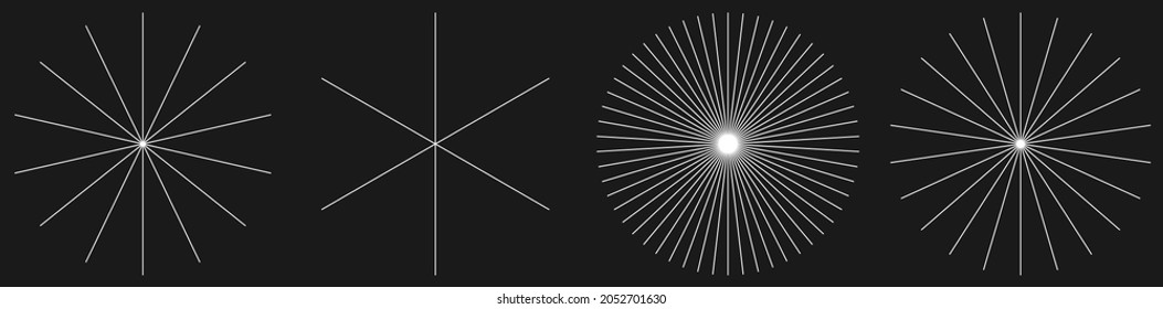 Radiale, strahlende, konvergierende Linien. Geometrisches Element der kreisförmigen Linien