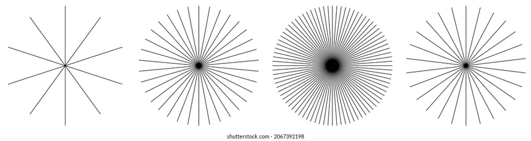 Radial, radiating, converging lines. Circular lines geometric element