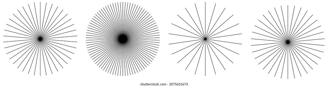 Radial, radiating, converging lines. Circular lines geometric element