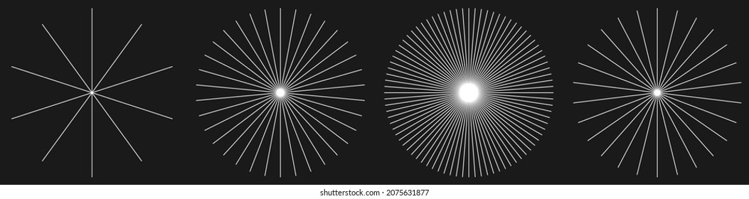 Radial, radiating, converging lines. Circular lines geometric element