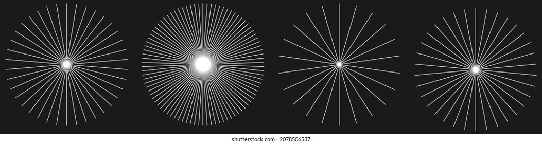Radial, radiating, converging lines. Circular lines geometric element
