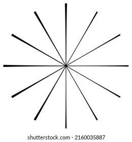 Radial, radiating and converging lines, stripes. Circular, rotated burst, spoke lines