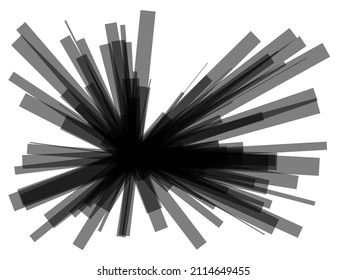 Líneas dinámicas radiales. Explosión abstracta, explosión. Rayos, vigas monocromas, ráfagas de sol