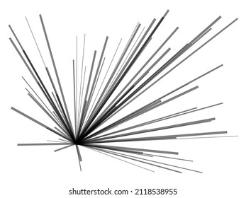 Radiale, strahlende dynamische Linien. Abstrakte Explosion, platzte. Rochen, Balken, einfarbiger Starbur, Sonnenbrand