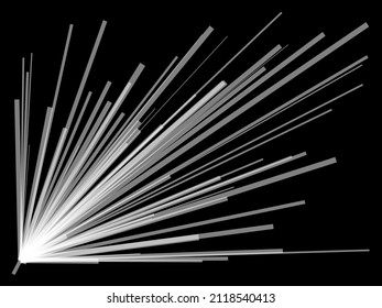 Radial, radiating dynamic lines. Abstract explosion, burst. Rays, beams monochrome starburst, sunburst