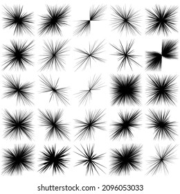 Radial, radiating dynamic rays, beams lines. Starburst, sunburst element. Gloss, shine effect. Gleam, glitter, glint, glare design