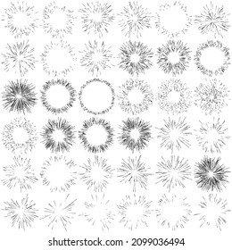 Radial, radiating dynamic rays, beams lines. Starburst, sunburst element. Gloss, shine effect. Gleam, glitter, glint, glare design