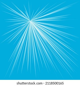 Radial, radiating dynamic rays, beams lines. Starburst, sunburst element. Gloss, shine effect. Gleam, glitter, glint, glare design