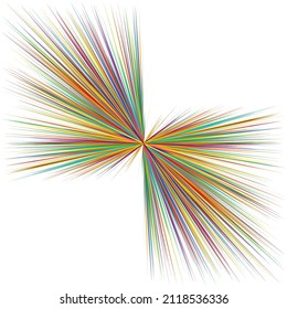 Radial, radiating dynamic rays, beams lines. Starburst, sunburst element. Gloss, shine effect. Gleam, glitter, glint, glare design
