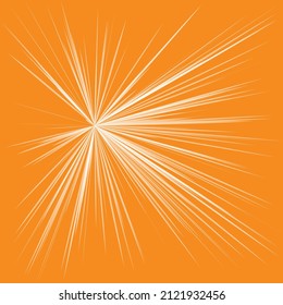 Radial, radiating dynamic rays, beams lines. Starburst, sunburst element. Gloss, shine effect. Gleam, glitter, glint, glare design