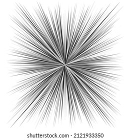 Radial, radiating dynamic rays, beams lines. Starburst, sunburst element. Gloss, shine effect. Gleam, glitter, glint, glare design