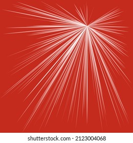 Radial, radiating dynamic rays, beams lines. Starburst, sunburst element. Gloss, shine effect. Gleam, glitter, glint, glare design
