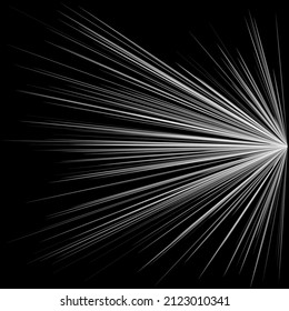 Radial, radiating dynamic rays, beams lines. Starburst, sunburst element. Gloss, shine effect. Gleam, glitter, glint, glare design