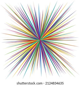 Radiales, radiantes rayos dinámicos, líneas de vigas. Starburst, elemento de explosión de sol. Brillo, efecto de brillo. Diseño brillante, brillante, brillante