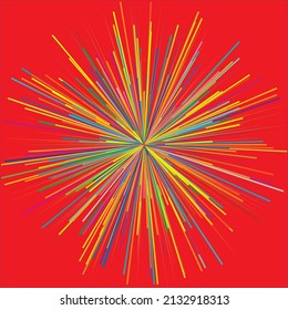 Radial, radiating dynamic rays, beams lines. Starburst, sunburst element. Gloss, shine effect. Gleam, glitter, glint, glare design