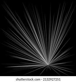 Radial, radiating dynamic rays, beams lines. Starburst, sunburst element. Gloss, shine effect. Gleam, glitter, glint, glare design
