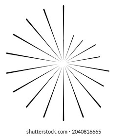 Radial, radiating line starburst, fireworks effects vector