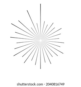 Radial, radiating line starburst, fireworks effects vector
