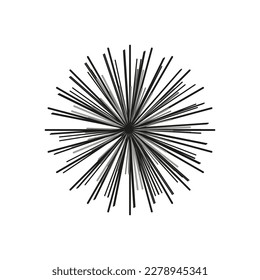 inicio de la línea radiante. Forma redonda. Efecto de explosión. Ilustración vectorial.
