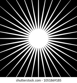 Radial, radiating lines abstract circular illustration in square format