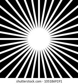 Radial, radiating lines abstract circular illustration in square format