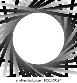 Radial, radiating lines abstract circular illustration in square format