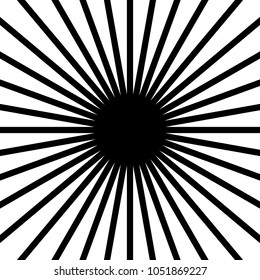 Radial, radiating lines abstract circular illustration in square format