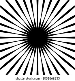 Radial, radiating lines abstract circular illustration in square format