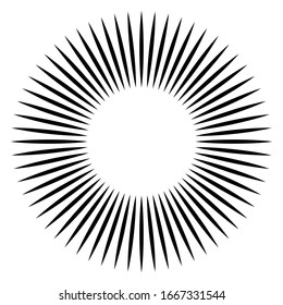 Radial - radiating lines burst element Circular, concentric lines