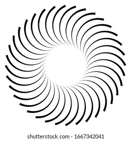 Radial - radiating lines burst element Circular, concentric lines