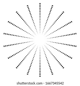 Radial - radiating lines burst element Circular, concentric lines