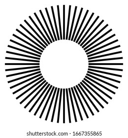 Radial - radiating lines burst element Circular, concentric lines