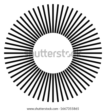 Radial - radiating lines burst element Circular, concentric lines