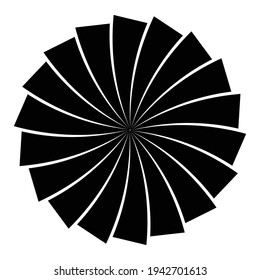Radial, radiating lines element. Converging, conflux stripes design element