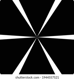 Radial, radiating lines element. Converging, conflux stripes design element