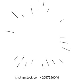 Radial, radiating lines. Gleam, glitter, flash and flare effect. Starburst, sunburst blast, emission design element