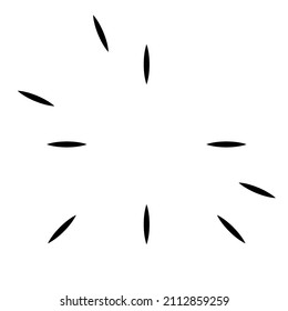 Radial, radiating lines. Gleam, glitter, flash and flare effect. Starburst, sunburst blast, emission design element