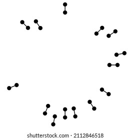 Radial, radiating lines with nodes, nodal points