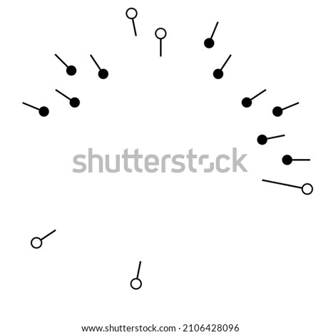 Radial, radiating lines with nodes, nodal points