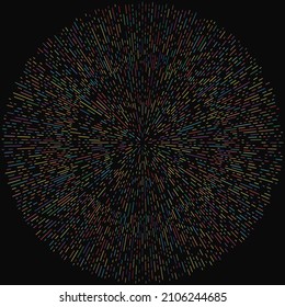 Radial, radiating lines. Radiation, explosion, twinkle, glare and glint effect. Abstract blast, aurora, aura effect design