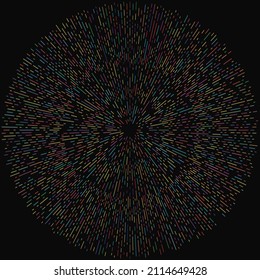Radial, radiating lines. Radiation, explosion, twinkle, glare and glint effect. Abstract blast, aurora, aura effect design