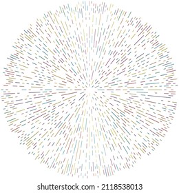 Radial, radiating lines. Radiation, explosion, twinkle, glare and glint effect. Abstract blast, aurora, aura effect design