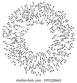 Radial, radiating lines, stripes abstract element for explosion, burst, spread theme
