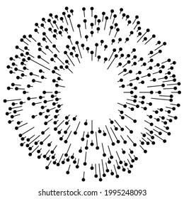 Radial, líneas radiantes, rayas, elemento abstracto para explosión, ráfaga, tema de propagación